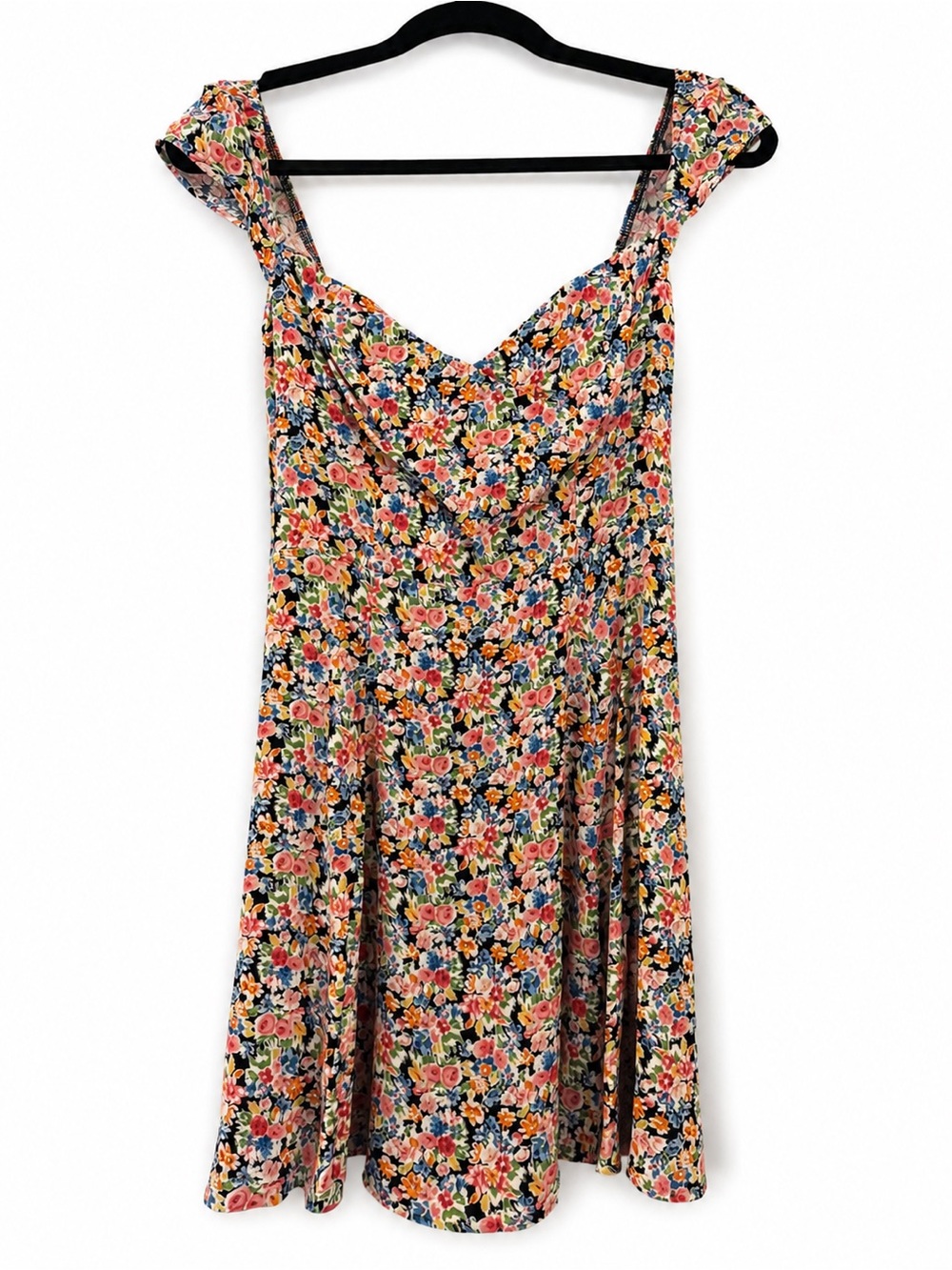 Reformation Floral Mini Dress - Navy, Pink, Orange, Green